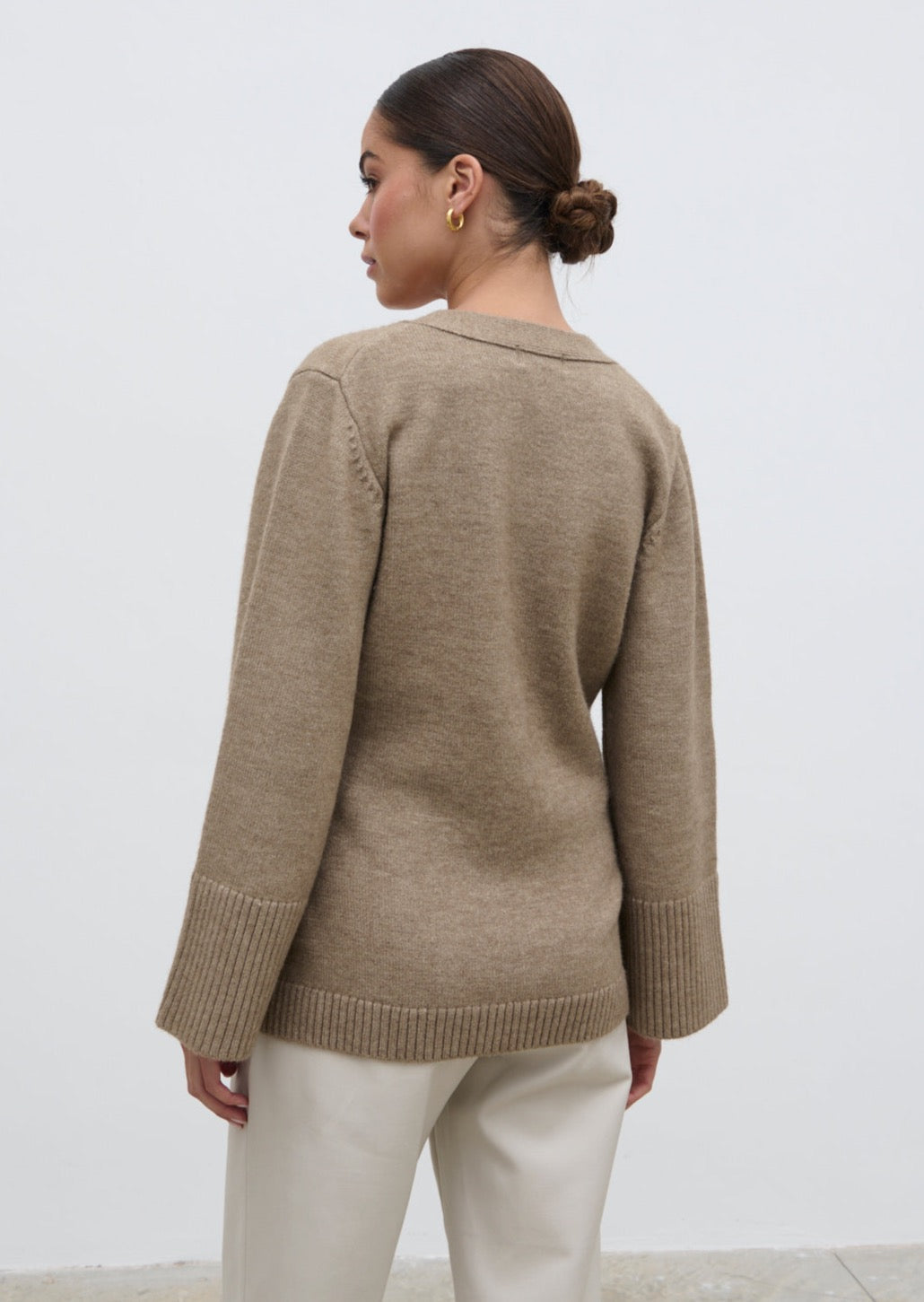 Autumn Knit Cardigan - Dark Beige