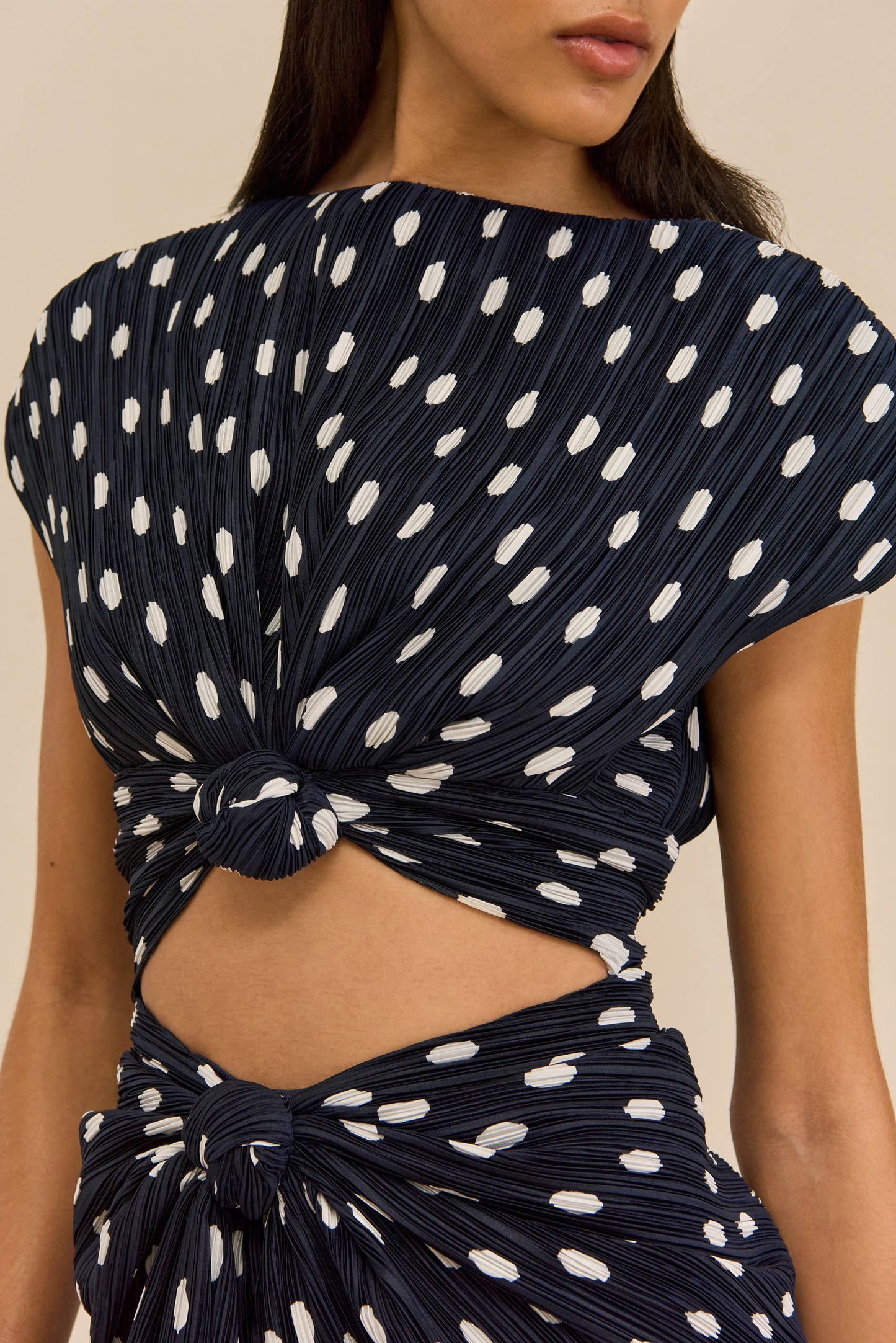 AIRA DRESS - SMALL DOT DEEP LAKE