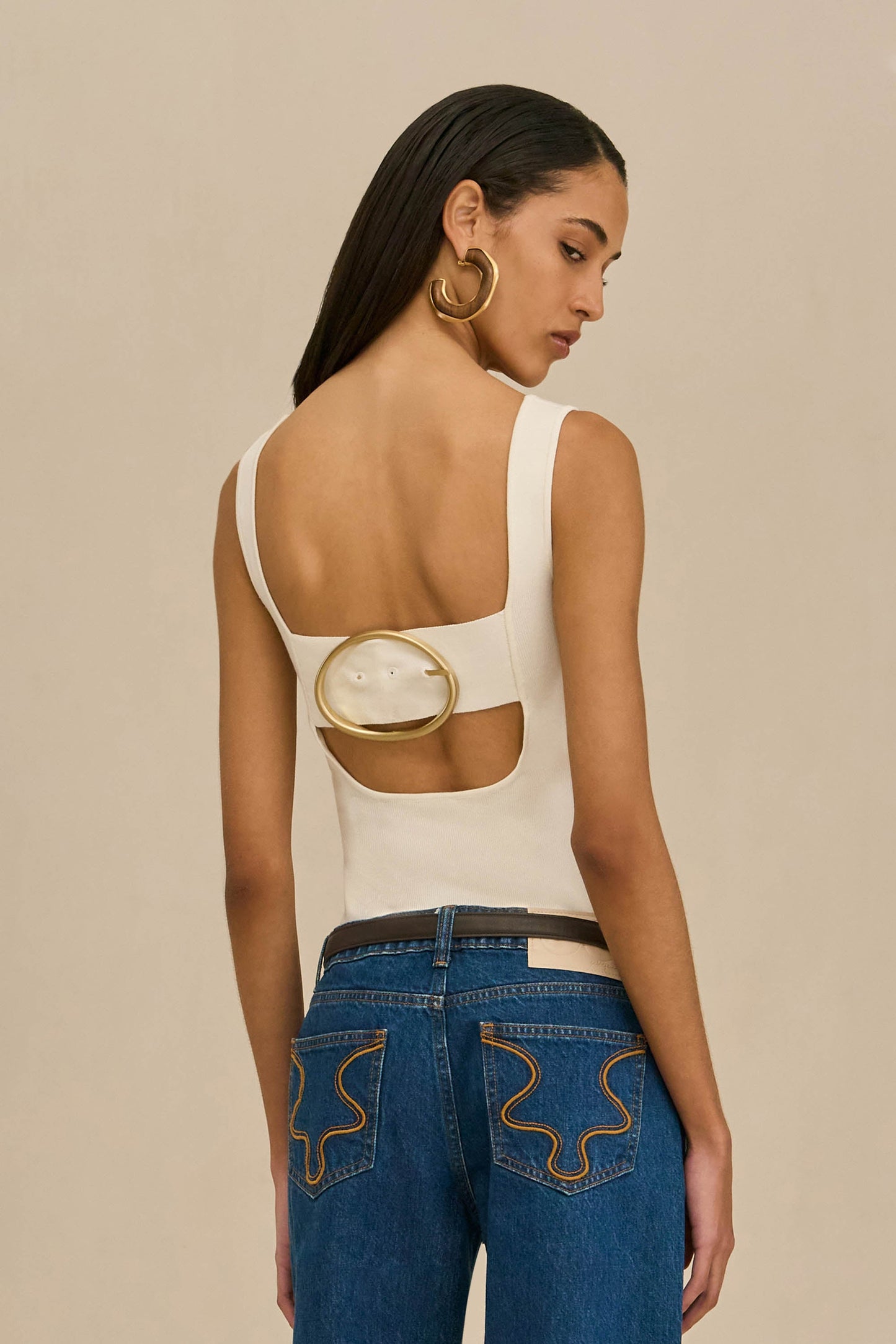 LEVI KNIT TOP - OFF WHITE