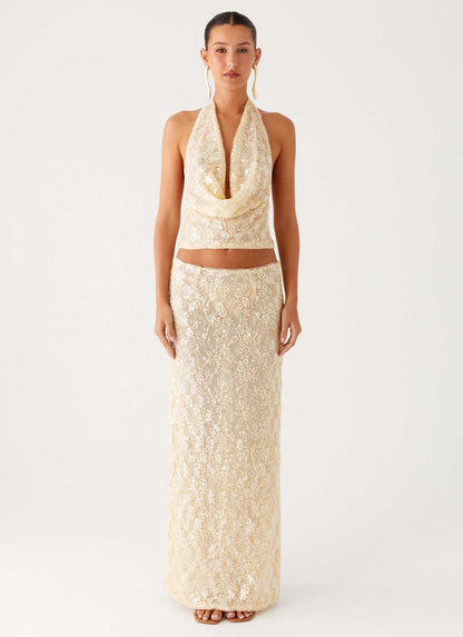 Bling It On Cowl Top - Ivory