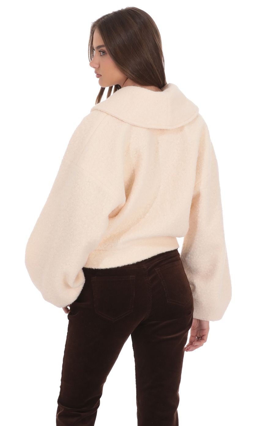 Bouclé Jacket in Blush Beige
